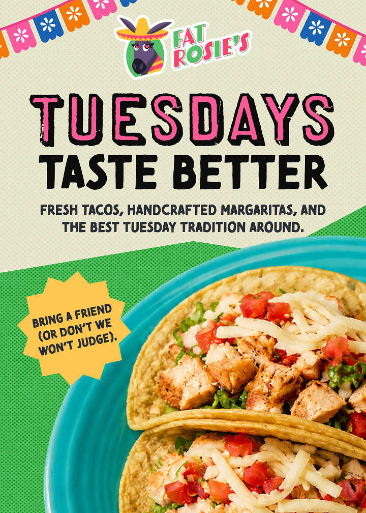 Fat Rosie’s Weekly Specials Branding